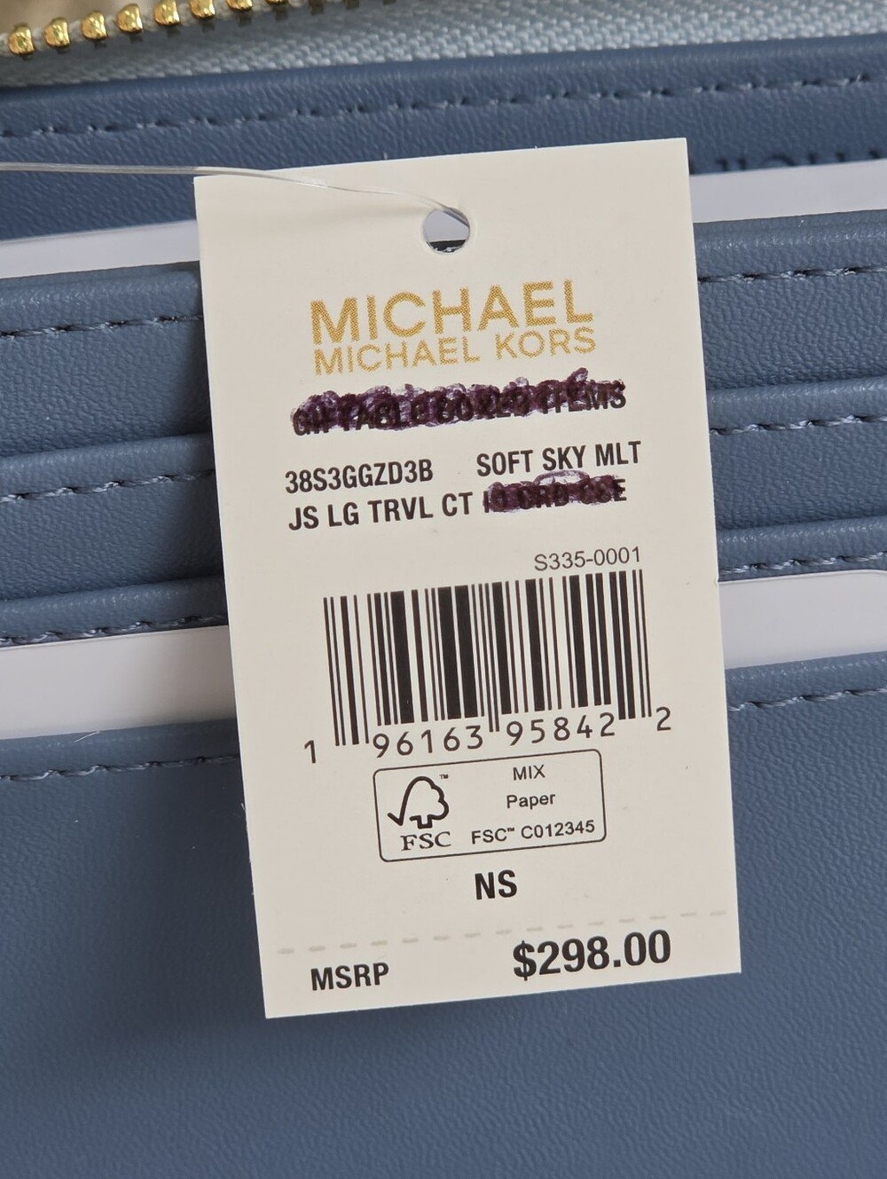 Michael Kors Jet Set Logo Continental Blue Wristlet Wallet - Picture 5 of 6